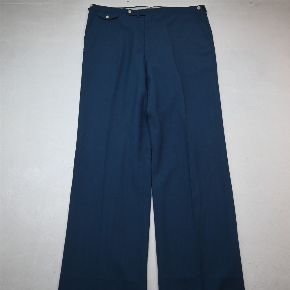 NEW Vtg Hart Marx 40x40 Blue Waist Tab Flat Front Dress Mens Pants